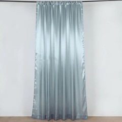 8×10 ft DUSTY BLUE Satin CURTAIN Wedding Photography Backdrop Panel Party