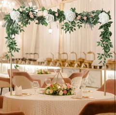 3.28ft Tall Over the Table Rod Stand Adjustable Gold Metal Table Arch Stand Gold