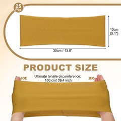 25 Pcs Spandex Chair Sashes Bows with Slider Buckle, Old Gold