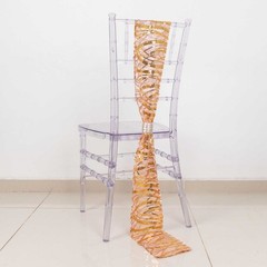 5 ROSE GOLD GOLD Wave Mesh Embroidered Sequins CHAIR SASHES Party Events