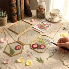 6 Pcs Pred-Flower Glass-Picture Fres, Pred-Flower-Fres with