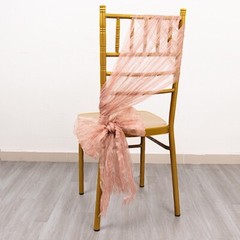 5 Crinkled Sheer Organza CHAIR SASHES Wedding Party Events Decorations Supplies