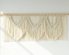 IOWER Macrame Wall Decor 75″ W x 35″ L Extra Large 75″L x 35″W, Beige