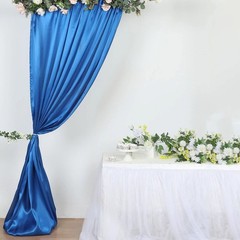 8×10 ft ROYAL BLUE Satin CURTAIN Wedding Photography Backdrop Panel Party