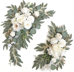 Faux Arch Flower Swag Set of 2 for Wedding Welcome Signs Floral Swag Wedding Rec