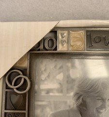 Fetco Home Wedding Decor 2006 6×4 Metal Frame Hanging Charm, Cherish, Us, Honor