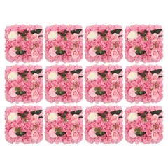 12pcs 3D Artificial Flower Wall Panel Silk Rose Mat for Wedding Backdrop 38*38cm