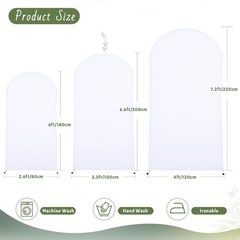 White 6.6FT Double-Sided Arch Backdrop Cover – Perfect for Weddings and Parties