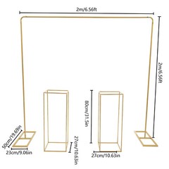 Wedding Stand Set with Balloon Stand (6.56×6.56ft) and Flower Stands