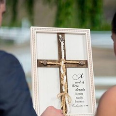Three Strands Cord Wedding Unity Sign 10″ × 15″, Unity Cross Braid for Wedding