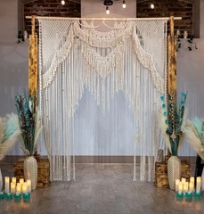 Macrame Wedding Arch Decor Large Boho Ceremony Backdrop Rustic Boho Arch Decor