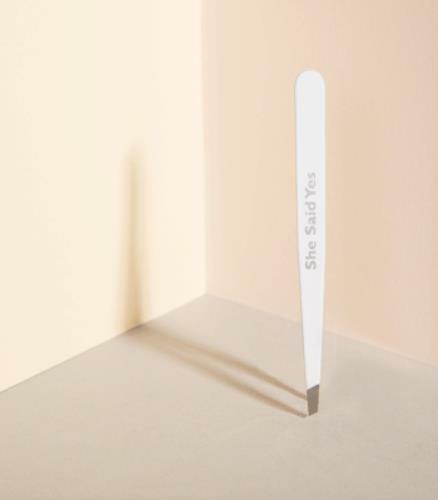 White She said Yes Stainless Steel Italian Tweezers