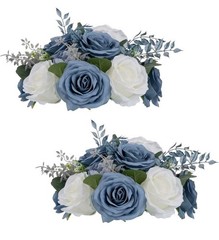 NUPTIO Flower Ball Centerpieces for Tables: Dusty Blue & White Artificial…
