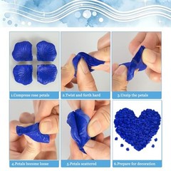 3200 Pcs Artificial Rose Petals for Romantic Night, Fake Rose Flower Blue