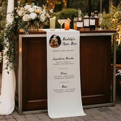 Custom Pet Dog Wedding Bar Menu Banner Signature Drinks Sign