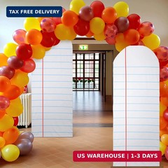 Breling 6.7ft Back to School Decoration Notebook Paper Arch Backdrop Cover Fitte