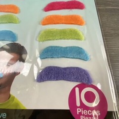 Awesome 80’s Party Pack Assorted Color Mustaches Accessory Fabric 2″