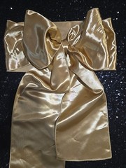 40pcs Satin Chair Cover Bow Sash 106″x6.5 Gold Brass Wedding Party Banquet Event