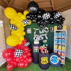 150PCS Race Car Balloons Arch Garland Kit Racing Car Birthday Party Checkered…