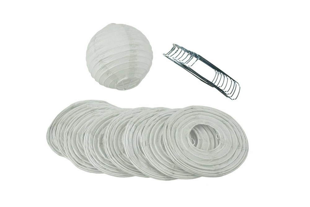 4″ Gray / Grey Round Paper Lantern, Even Ribbing, Hanging Decoration (10 Pack)
