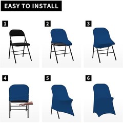 Folding Chair Covers Stretch Spandex Washable Wedding Party Banquet Events New