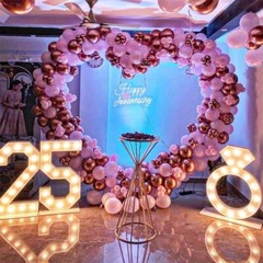 XL Heart Shape Wedding Arches for Ceremony 220CM Arch Backdrop Stand Party Decor