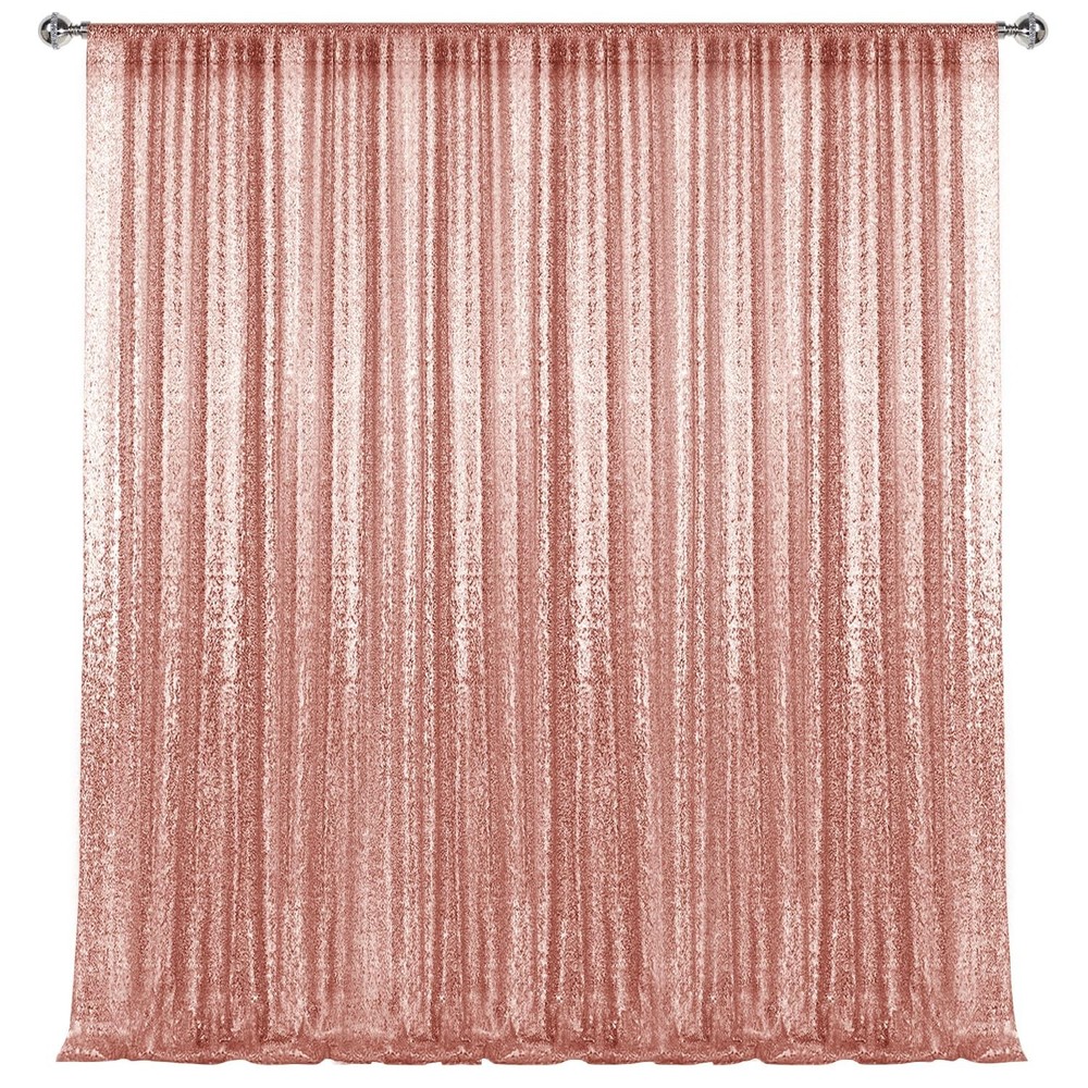 10×10FT Rose Gold Sequin Backdrop Curtain, Photography Backdrop Glitter Cur