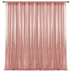 10×10FT Rose Gold Sequin Backdrop Curtain, Photography Backdrop Glitter Cur