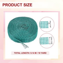 1″x10 Yard Crystal Rhinestones Mesh Ribbon Lake Blue (4mm)