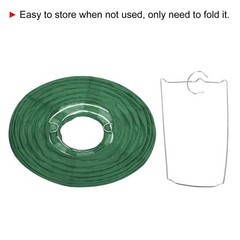 6pcs 6 Inch Folding Hanging Paper Lanterns Small Lampshade Dark Green