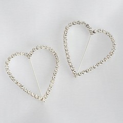 2″ Silver Heart Rhinestones BROOCH PIN Chair Party Wedding Party Decorations