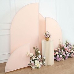 4 Fitted Spandex Matter Half Moon Wedding Arch Backdrop STAND COVERS Set Party
