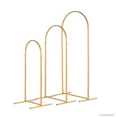 Iron Arch Set 3 Piece Gold Finish Rustproof Garden Wedding Trellis Outdoor