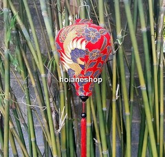 Lot of 16 pcs of 40cm HoiAn silk lanterns with flower printing on fabric