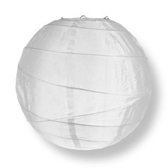 18″ Irregular Ribbed White Nylon Lantern, Hanging Decoration