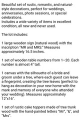 🌿 Rustic Wedding Decoration Lot / “Mr & Mrs” Bundle + Free Bonus