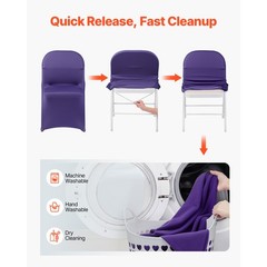 Uimoso 50PCS Purple Stretch Spandex Chair Covers for Weddings and Events