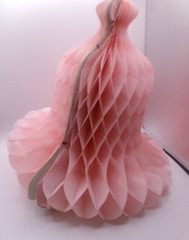 Lot of 5 Vintage Pink Honeycomb Bell Pink Paper Wedding Bells Decorations tissue