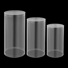 3 Pcs Round Cylinder Pedestal Stand For Wedding Party Display Stand Decor Clear