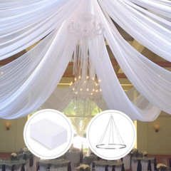Elegant White Sheer Chiffon Ceiling Drapes Kit for Weddings & Events