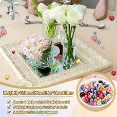 200 Pcs Pearl Bead for Vase Filler, 20/14/10mm Floating Beads(Rose Red)