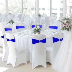 100PCS Spandex Stretch Chair Sashes Bows Elastic Chair Cover Bands Ties