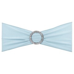 25Pcs 14″x5″ Stretch Chair Sashes Bows Chair Bands Sash with Buckle Sky Blue