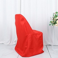 10 Red Polyester FOLDING CHAIR COVERS Wedding Banquet Reception Decorations