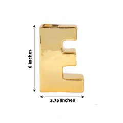 GOLD 6″ Ceramic E Symbol Flower VASE Table Centerpiece Party Events Decorations