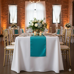 YCC Linens – 14 x 108 Inch L’amour Satin Table Runners for Weddings
