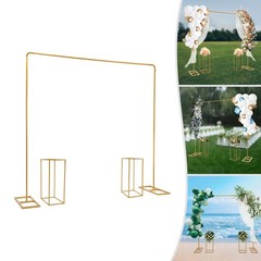 Gold Metal Wedding Balloon Stand with Flower Stands for Elegant Decor
