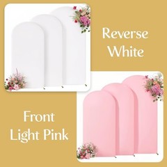 Arch Backdrop Cover 7.2FT 6.6FT 6FT Arch 7.2FT, 6.6FT, 6FT White and Pink