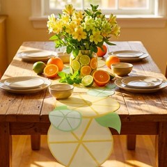 Summer Orange Citrus Table Runner 72×14 Inch Little Citrus Slice Birthday