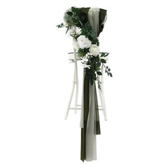 Wedding Chair Back Flowers Artificial Prevent Fading Wedding Chair Decorations~